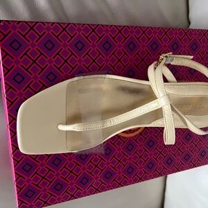 Tory Burch Cream Leather Sandals